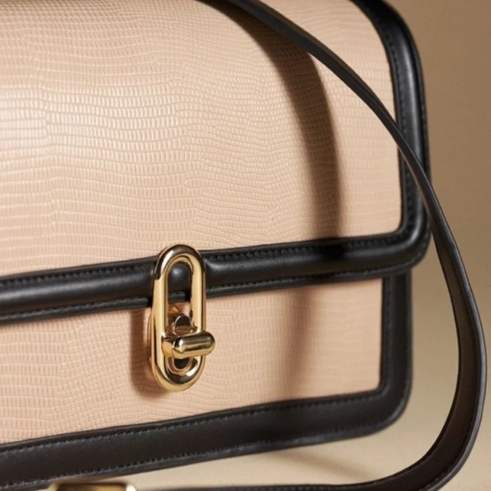 Jules Kae MIA Bag in Blush Lizard / Black, NWT - Picture 3 of 5